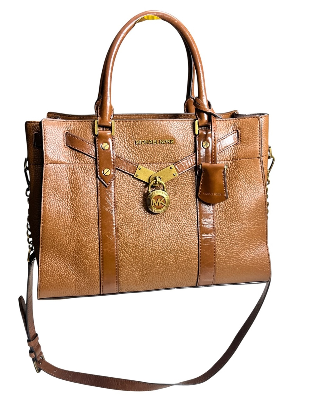 Michael Kors Nouveau Hamilton Large Pebbled and Crinkled Leather Satchel